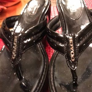 Black Coach Sandals size 8 1/2 in good condition